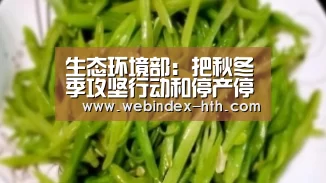 生态环境部：把秋冬季攻坚行动和停产停工划等号，不符合实际！_